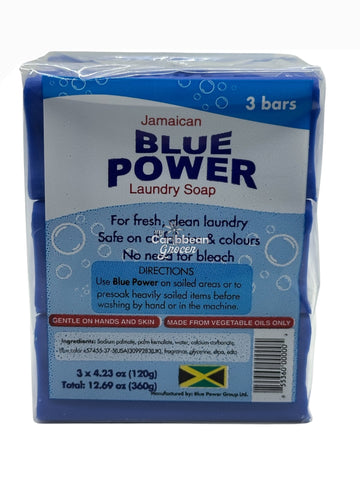 Jamaican Blue Power Laundry Soap (Cake Soap), 3 x 4.23 oz