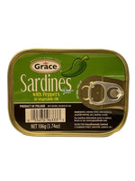 Grace Sardines with Peppers in Vegetable Oil, 3.74 oz