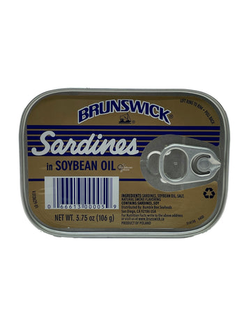 Brunswick Sardines in Soybean Oil, 3.7 oz