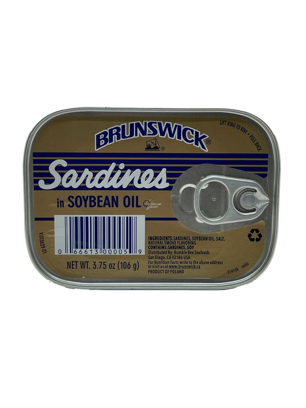 Brunswick Sardines in Soybean Oil, 3.7 oz - My Caribbean Grocer