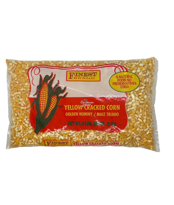 Finest Brand Yellow Cracked Corn (Golden Hominy), 32 oz